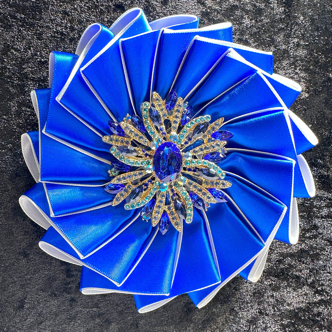Zeta Phi Beta Luxe Blue and Whtie Flower Corsage
