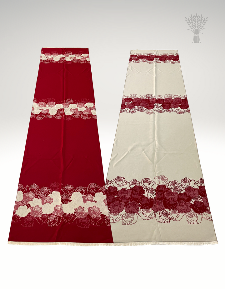 **NEW** Crimson Rose Reversible Knit Shawl