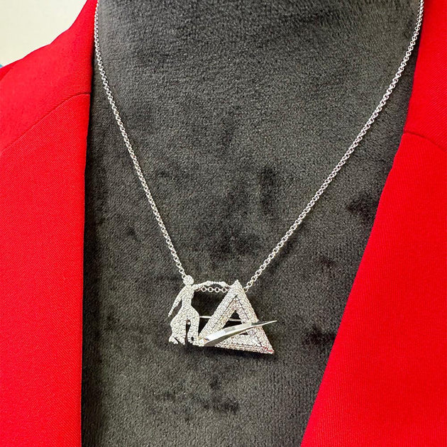 Louis Vuitton LV Paperplane Necklace Silver Metal & Zircon