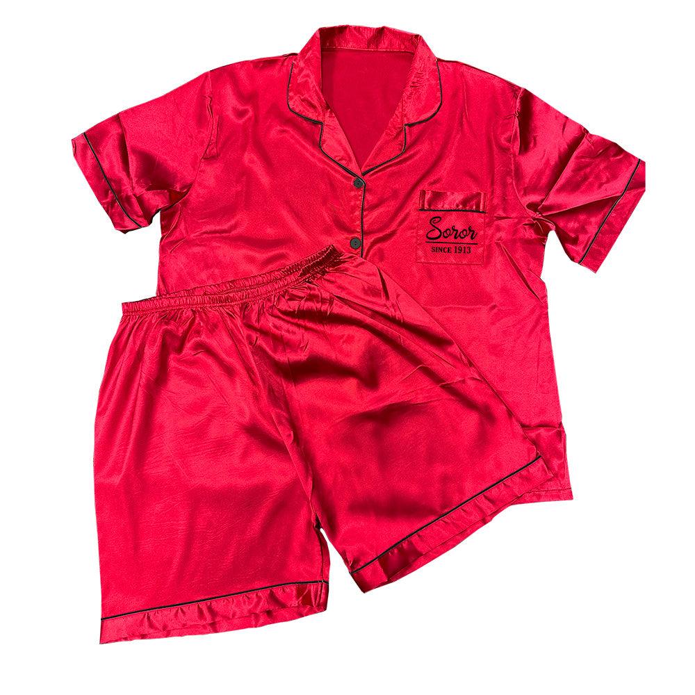Delta Sigma Theta Satin Pajama Short Set | Simply Greek
