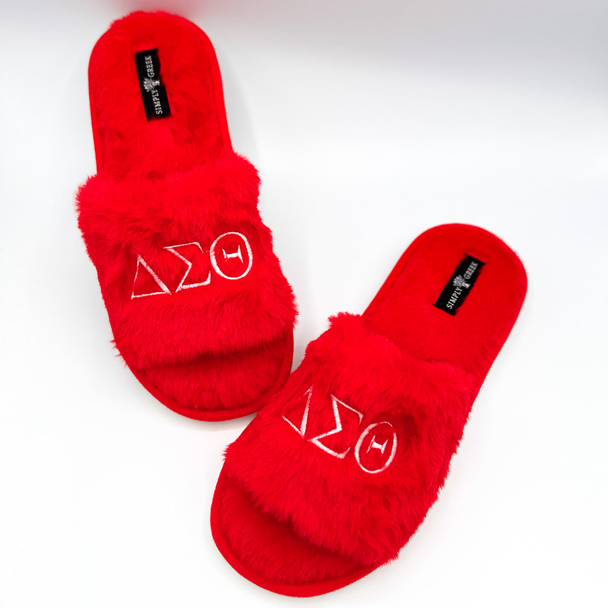 Red best sale fuzzy slides