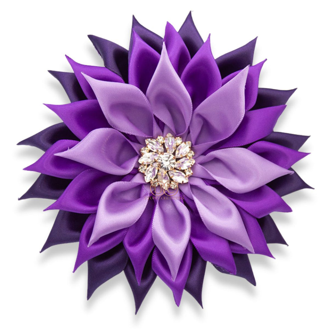 **NEW** Gradient Purple Ribbon Flower Pin
