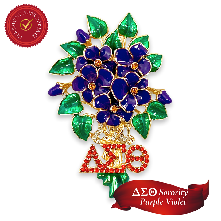 ΔΣΘ Sorority Violet Flower Brooch Pin