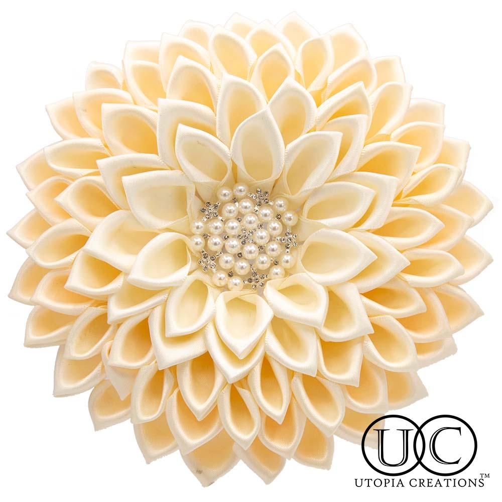 Cream Flower Corsage Brooch "Eliza Pearl" - Simply Greek