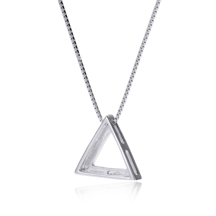 Pyramid Solitaire Necklace (Sterling Silver)