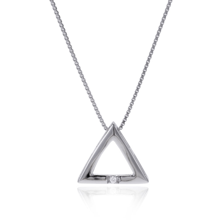 Pyramid Solitaire Necklace (Sterling Silver)