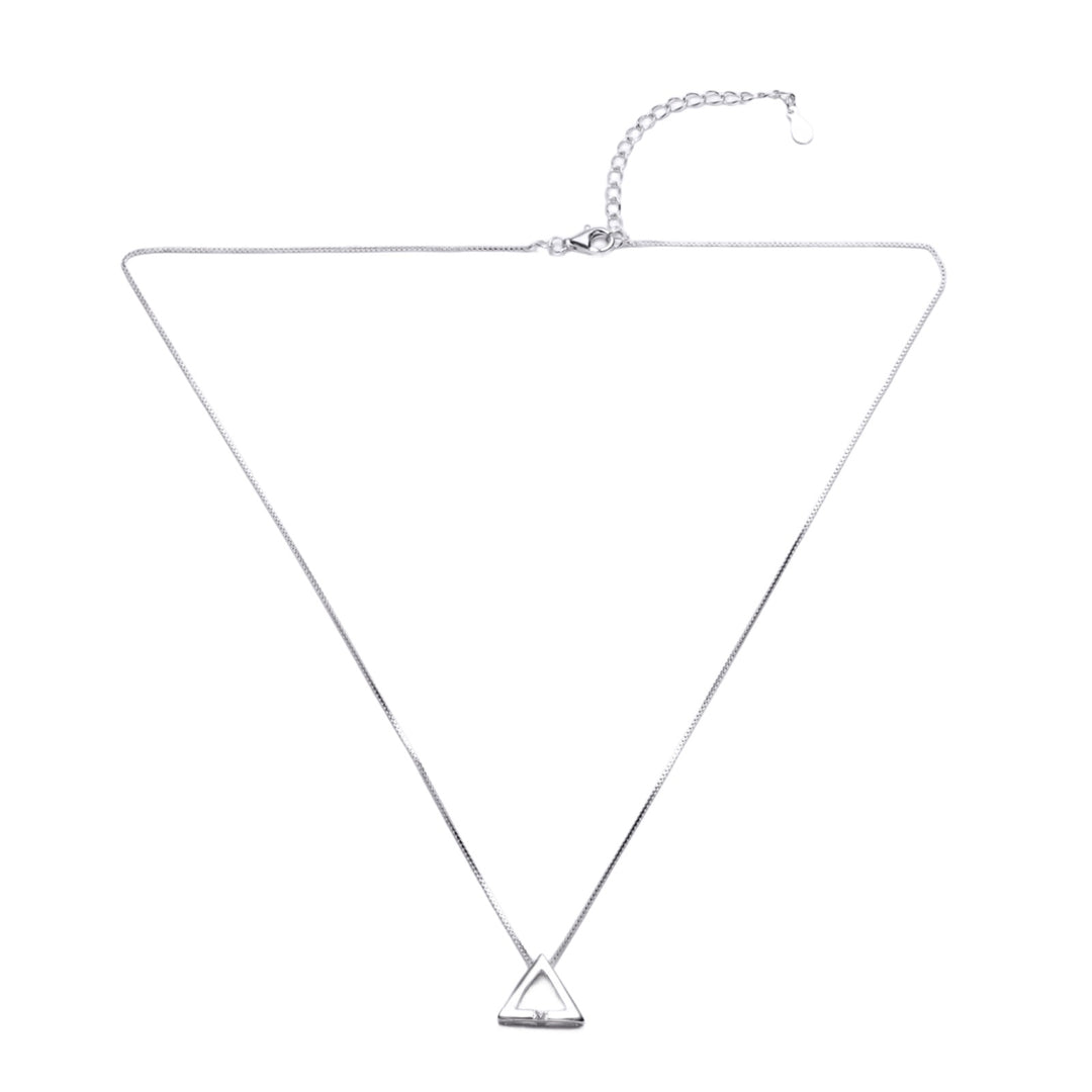 Pyramid Solitaire Necklace (Sterling Silver)