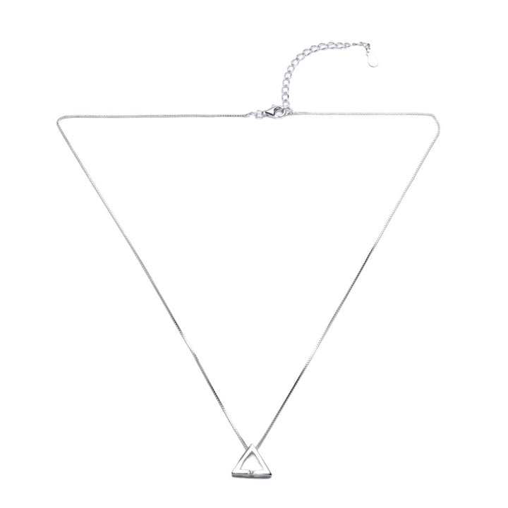 Pyramid Solitaire Necklace (Sterling Silver)