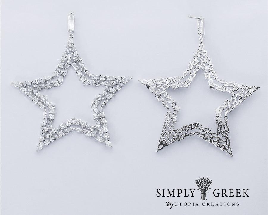 **NEW** Silver Star Earrings - Simply Greek