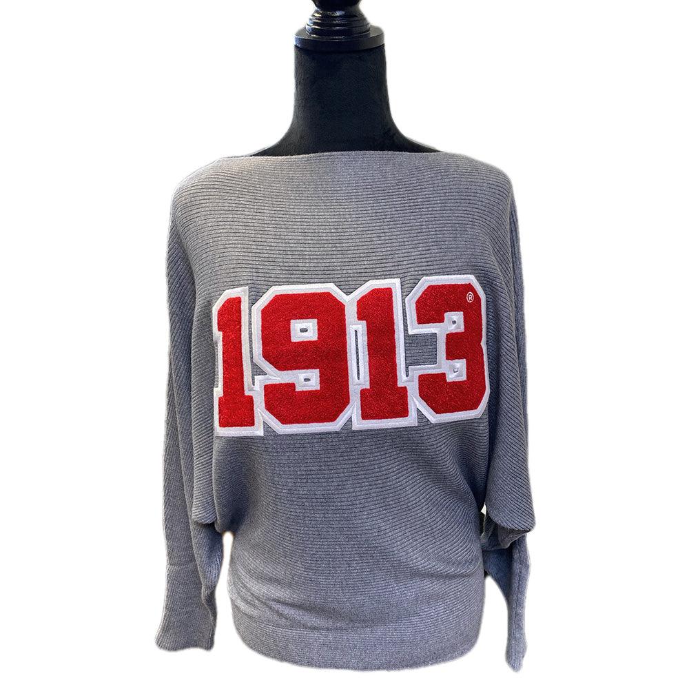 DST 1913 Chenille Boatneck Sweater (One-Size) - Simply Greek