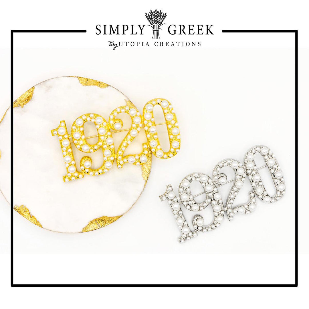 **NEW** The Pearl-Essence Collection Founding Year Pins - Simply Greek