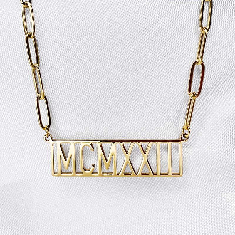 Founding Year Roman Numeral Necklaces (Stainless Steel) - Simply Greek