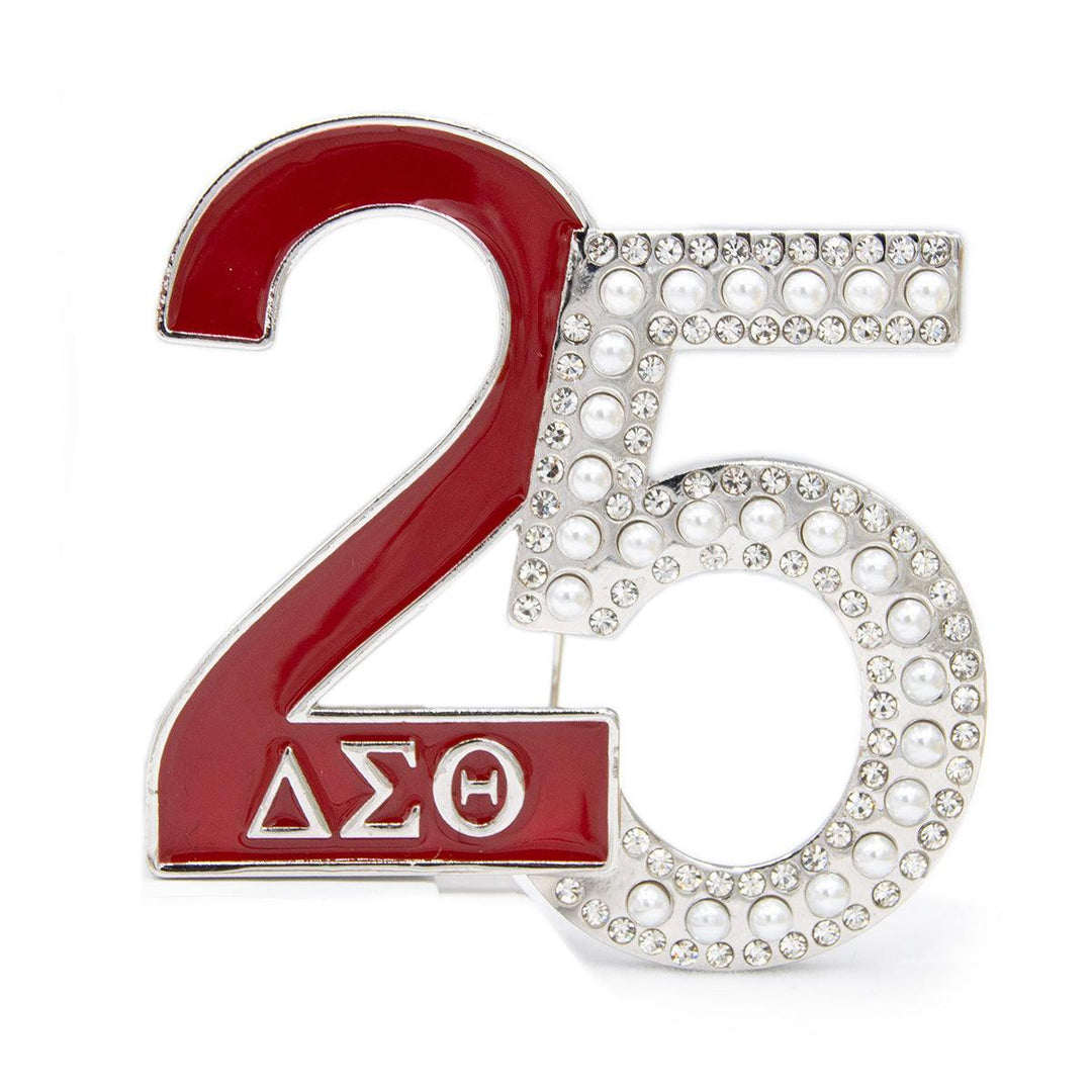 Delta Sigma Theta 25th silver anniversary Brooch Pin by Simply Greek