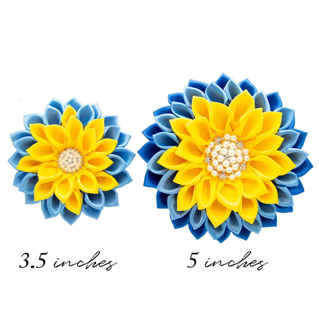 **NEW** Yellow & Blue Gradient Flower Corsage Brooch "Southern Girl" - Simply Greek