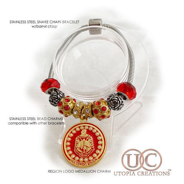 DST Regional Bead Charm Bracelet (Mixed / Stainless Steel) - Simply Greek