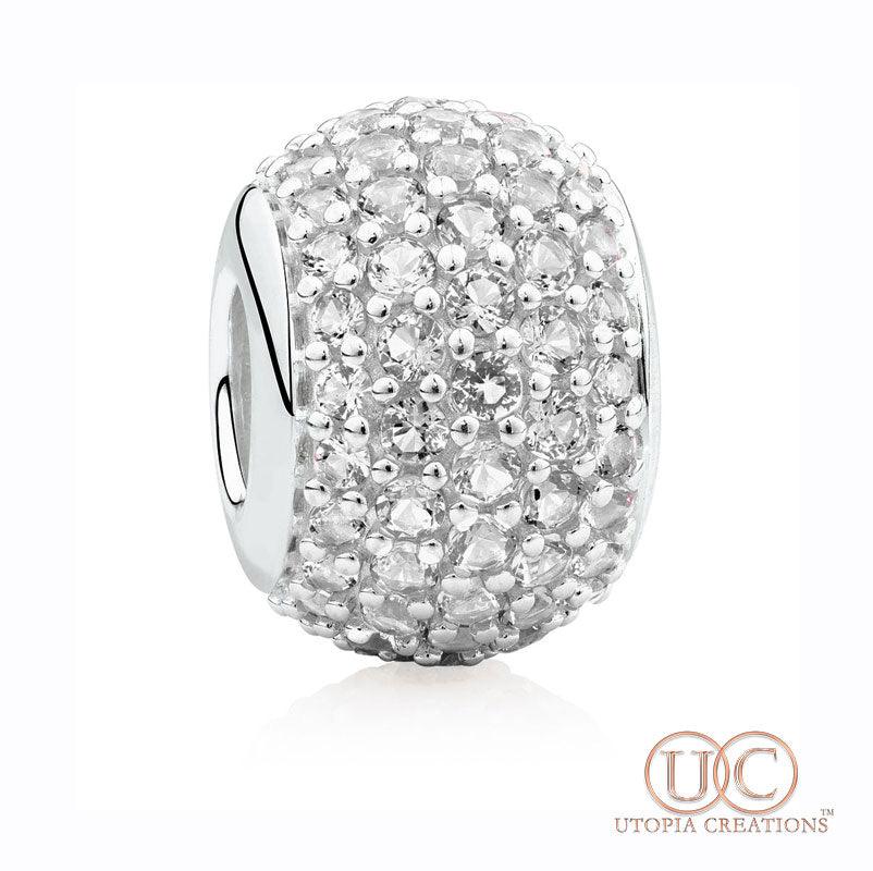 Clear Pavé Crystal Charm (Stainless Steel) – Simply Greek
