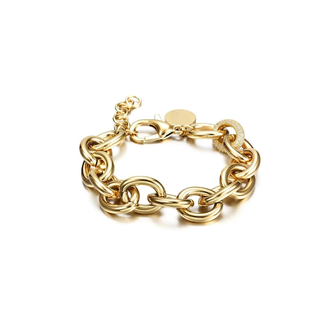 ΔΣΘ Signature Pyramid Pendant and Oval Link Bracelet (Stainless Steel) - Simply Greek