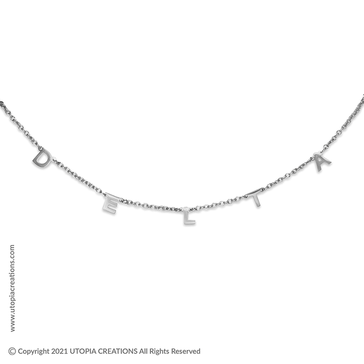 DST Spaced Letter Necklace (Stainless Steel) - Simply Greek