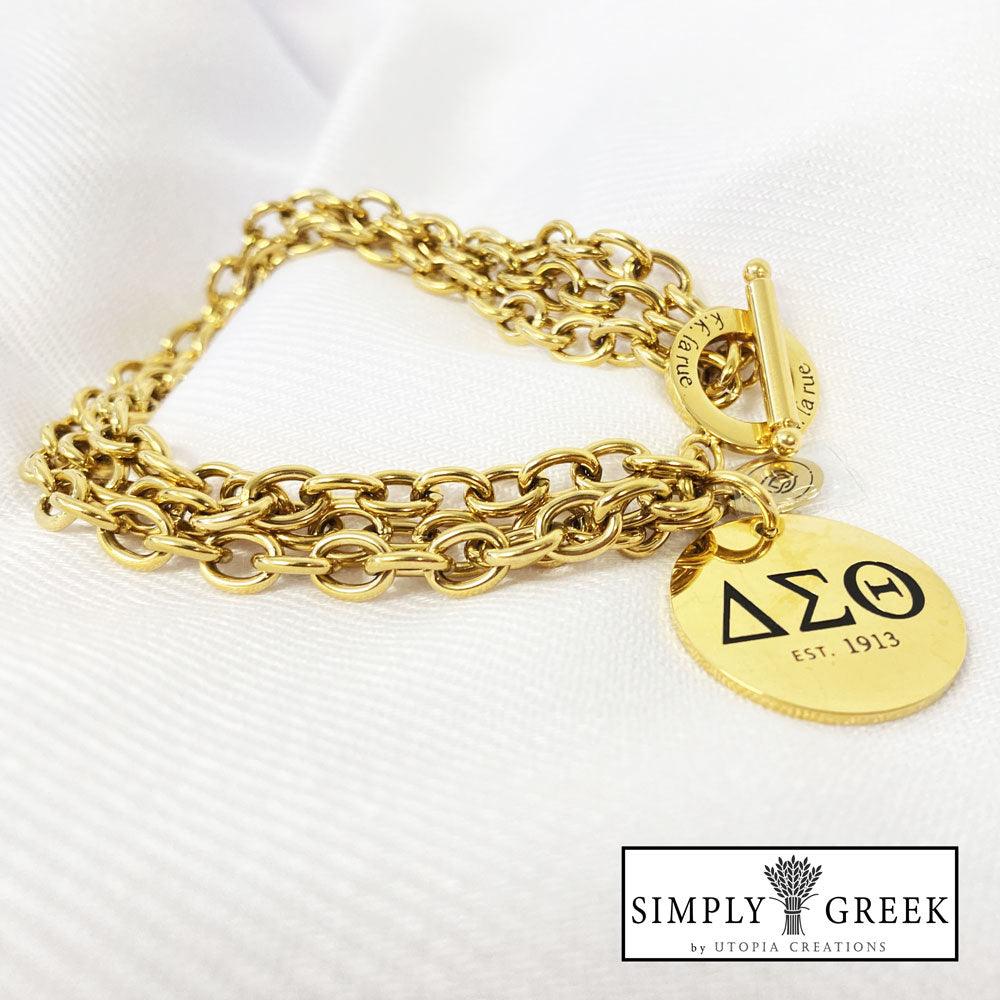 DST Triple Chain Toggle Bracelet (Stainless Steel) - Simply Greek
