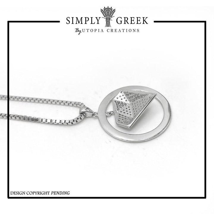 Diamond Life Member Pendant & Necklace (Sterling Silver) - Simply Greek