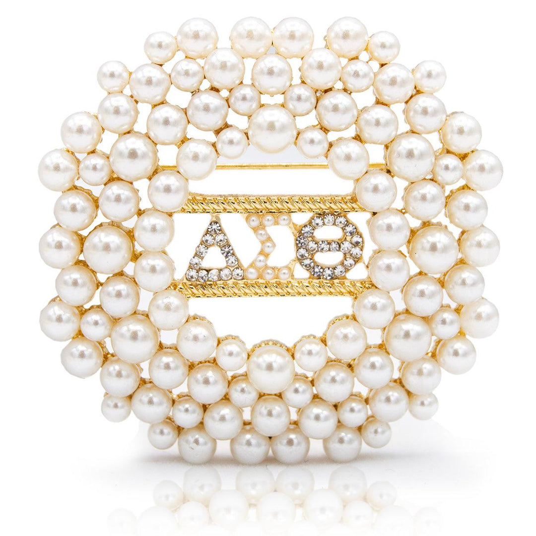 Delta Sigma Theta Pearl Cluster Brooch by Utopia Creations