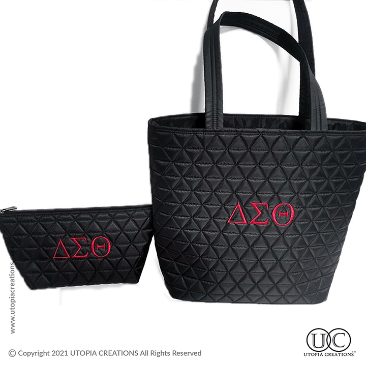 Delta Sigma Theta Quilted Business Tote - Simply Greek