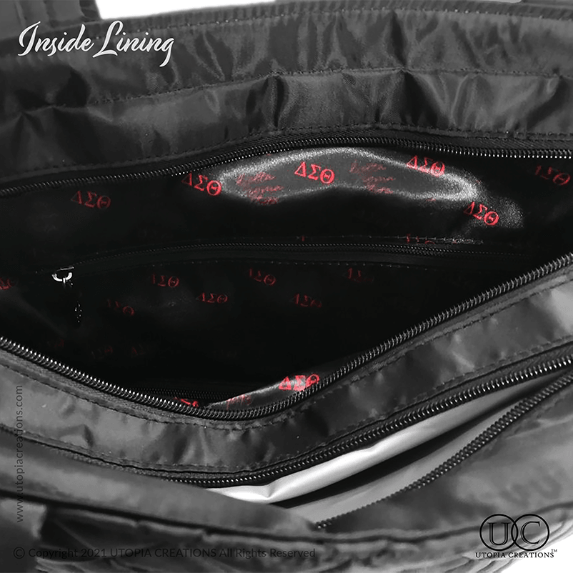 Delta Sigma Theta Quilted Business Tote - Simply Greek
