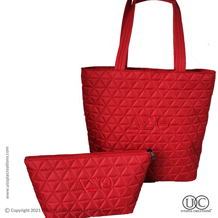 Delta Sigma Theta Quilted Business Tote - Simply Greek