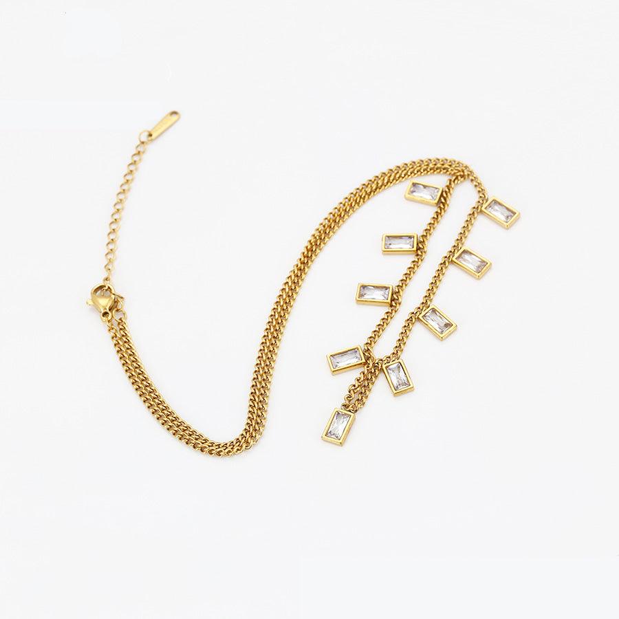 **NEW** Nine Jewel Necklace "Vera" (Stainless Steel) - Simply Greek
