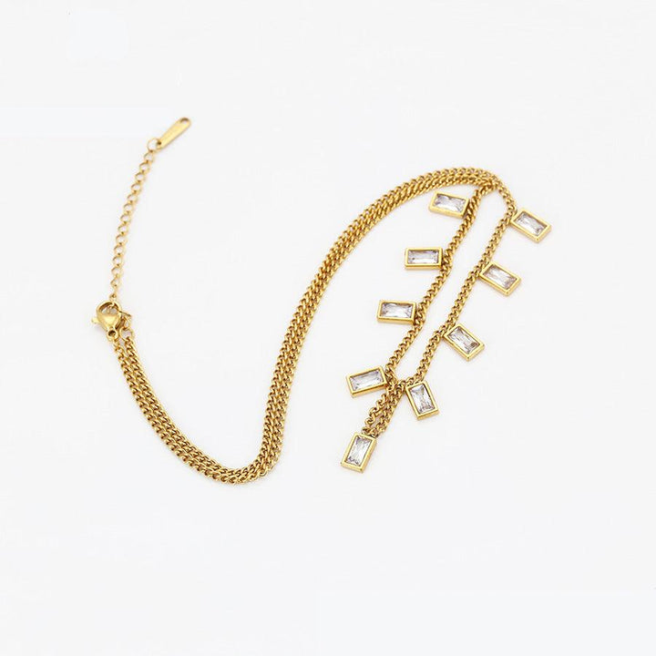 **NEW** Nine Jewel Necklace "Vera" (Stainless Steel) - Simply Greek