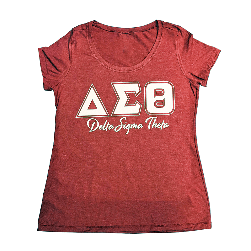 DST Vintage Crimson and Cream Scoop T-shirt by Utopia Creations