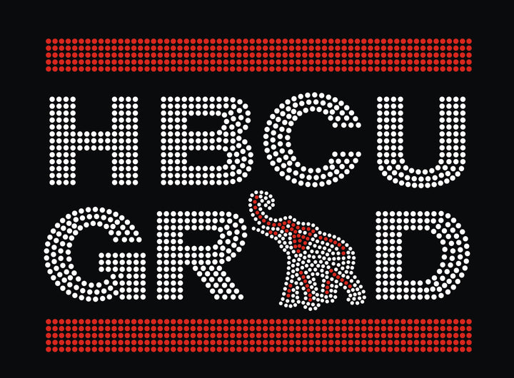 "HBCU GRAD" Rhinestone V-Neck Tee - UTOPIA CREATIONS | Accessories & Gifts
