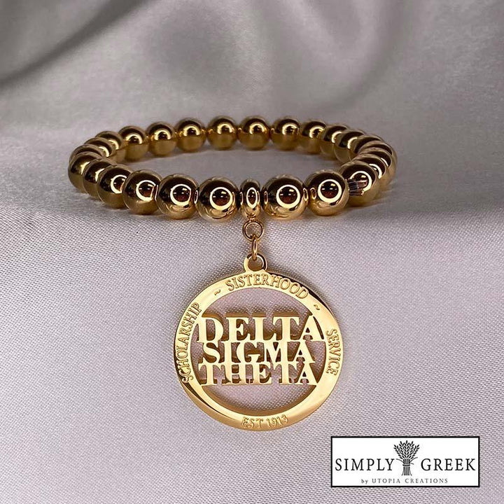 Delta Sigma Theta Bead charm braclet by Simply Greek