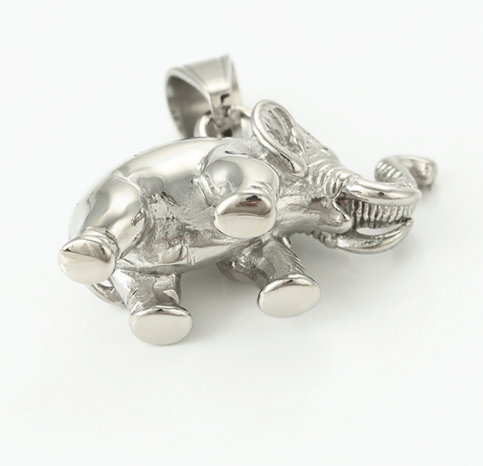 Elephant Pendant Necklace (Stainless Steel) - Simply Greek