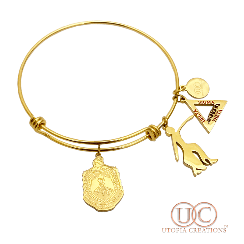 "Delta Charm" Expandable Bracelet (Stainless Steel) - Simply Greek
