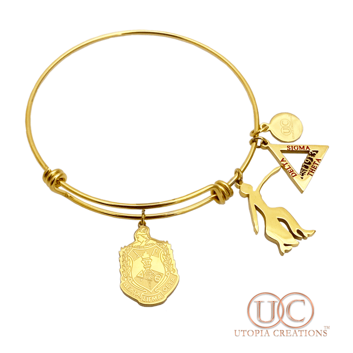 "Delta Charm" Expandable Bracelet (Stainless Steel) - Simply Greek