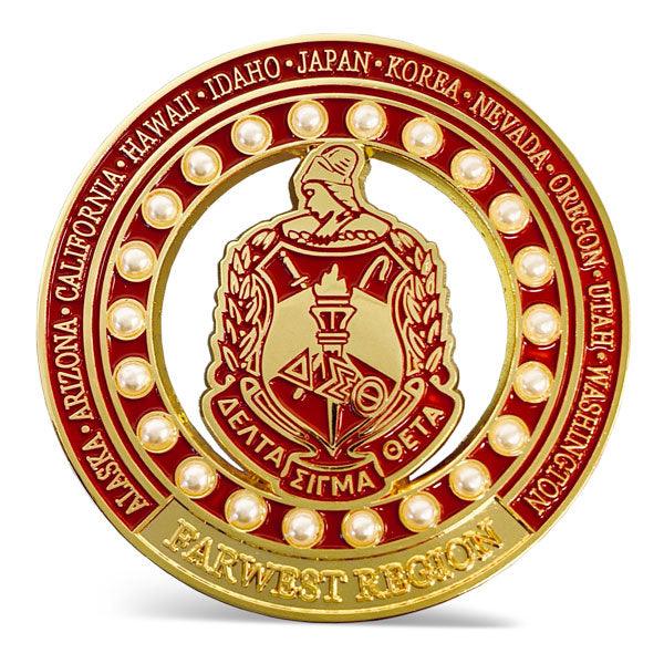 Delta Sigma Theta Sorority 1913 Farwest Region Brooch Gold