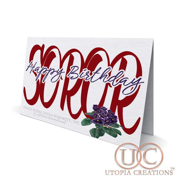 DST "Happy Birthday Soror" Greeting Cards - UTOPIA CREATIONS | Accessories & Gifts