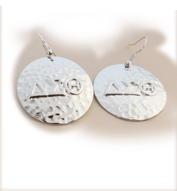 ΔΣΘ Hammered Earrings - UTOPIA CREATIONS | Accessories & Gifts