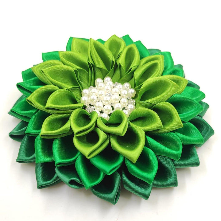 Vivid Green Gradient Flower Corsage Brooch 'Envy' - Simply Greek