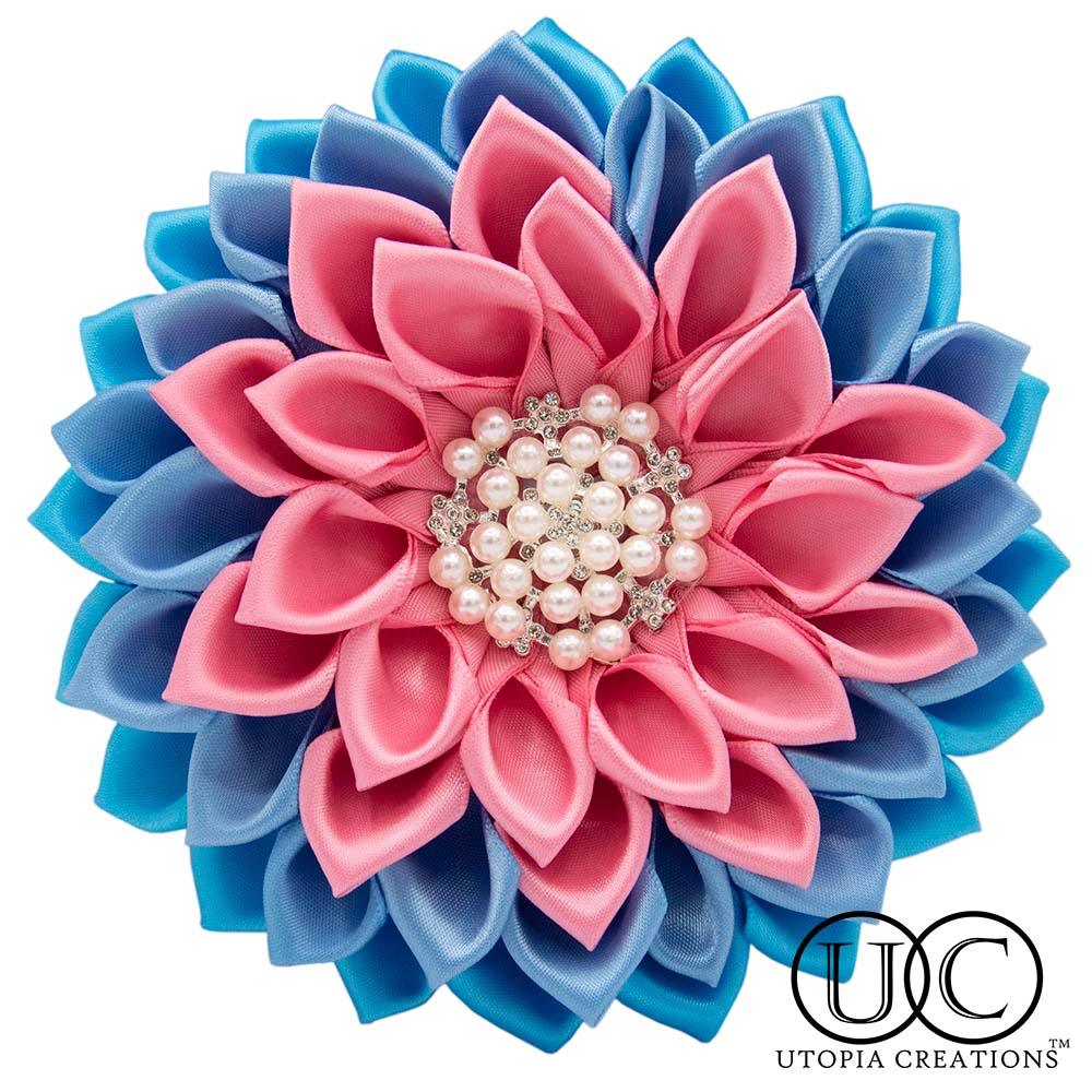 Pink & Blue Flower Corsage 