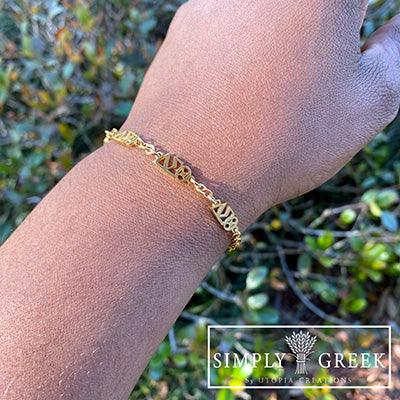 **NEW** ΔΣΘ Station Bracelet/Anklet (Stainless Steel) - Simply Greek