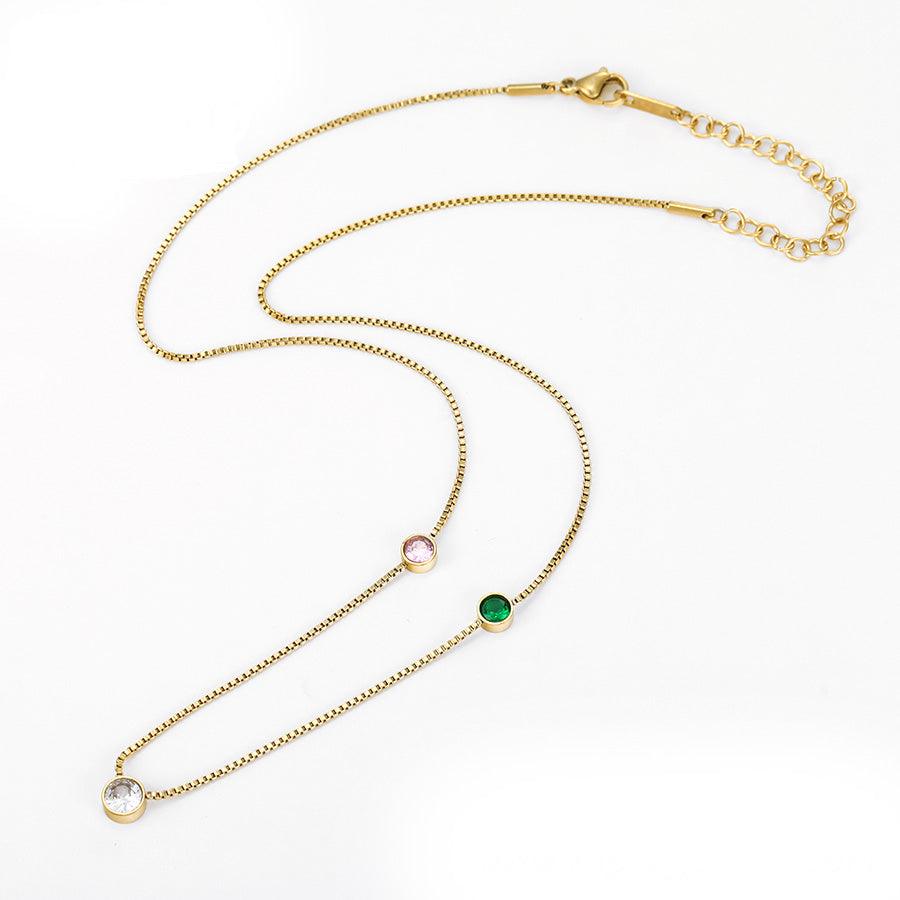 **NEW** Pink and Green Station 'Lily' Necklace - Simply Greek