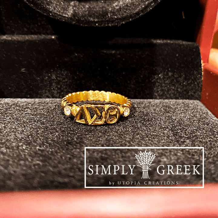 Delta Sigma Theta Pave Twist Ring by Utopia Creations