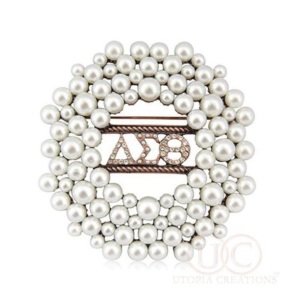 Delta Sigma Theta Pearl Brooch - UTOPIA CREATIONS | Accessories & Gifts