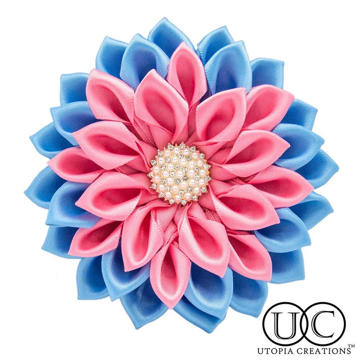 Jack and Jill of America Flower Corsage Pink and Blue by Utopia Creations