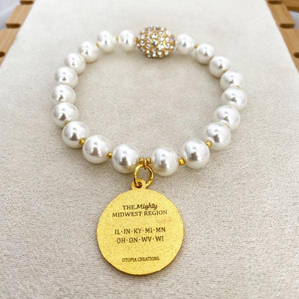 Delta Sigma Theta Regional Charm Pearl Bracelet, Delta Sigma Theta Jewelry