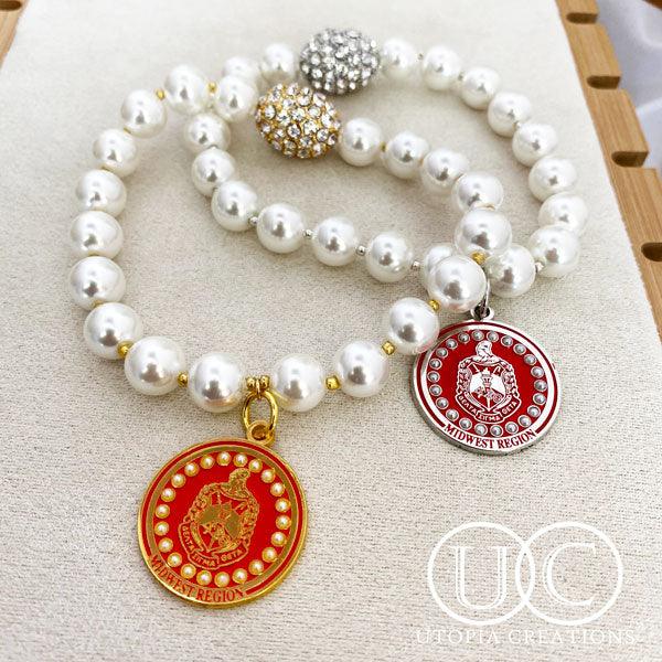 Delta Sigma Theta Regional Charm Pearl Bracelet, Delta Sigma Theta Jewelry
