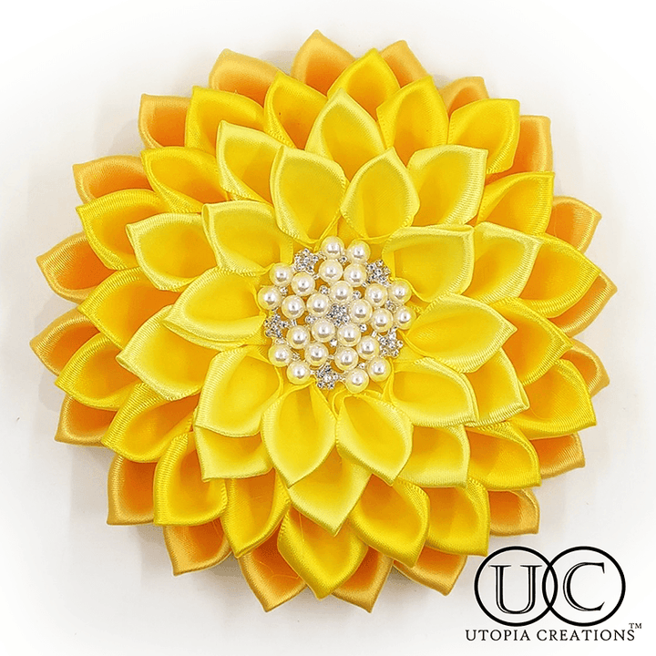 Golden Ribbon Flower Corsage for Sigma Gamma Rho by Utopia Creations