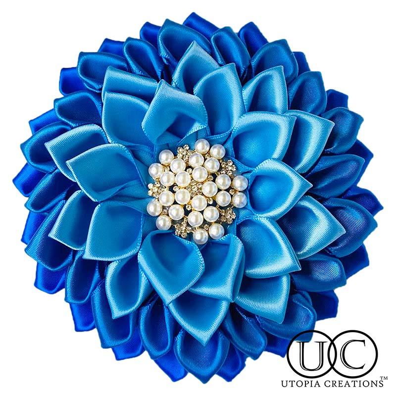 Royal Blue Ribbon Flower Corsage, Sigma Gamma Rho, Zeta Phi Beta